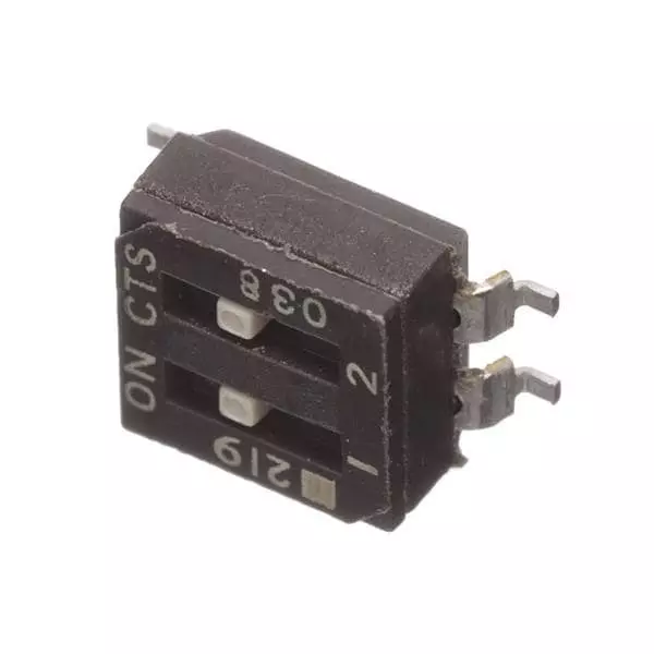 CTS 219 DIP Switch Non-Illuminated SPST 100 mA 20 V DC, 219-2LPS