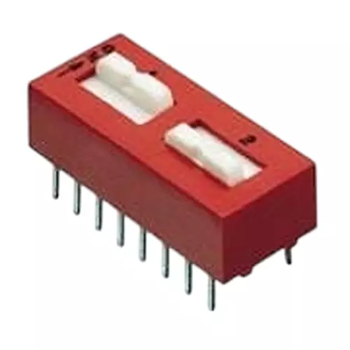 GRAYHILL 78 DIP Switch Non-Illuminated DPST 150 mA 2 Position 30 V DC, 78F02T