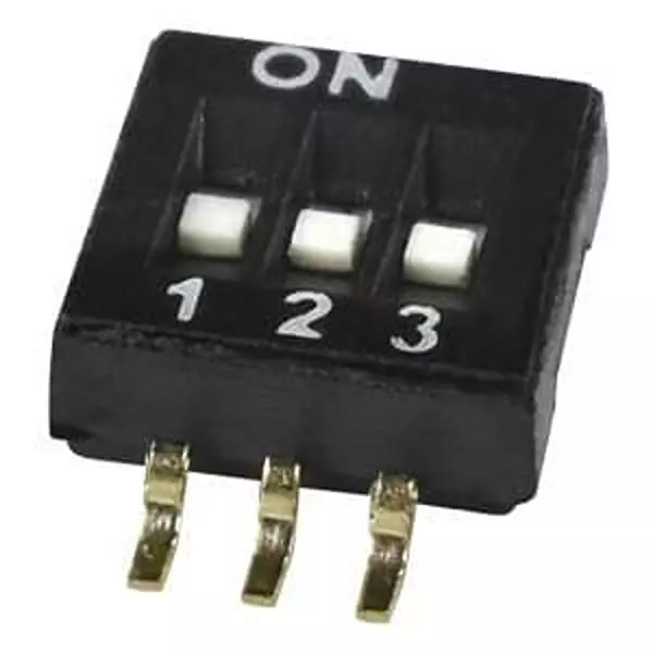 Same Sky DIP Switch Non-Illuminated SPST 25 mA 3 Position 24 V DC, DS05-127-2-03BK-SMT-TR