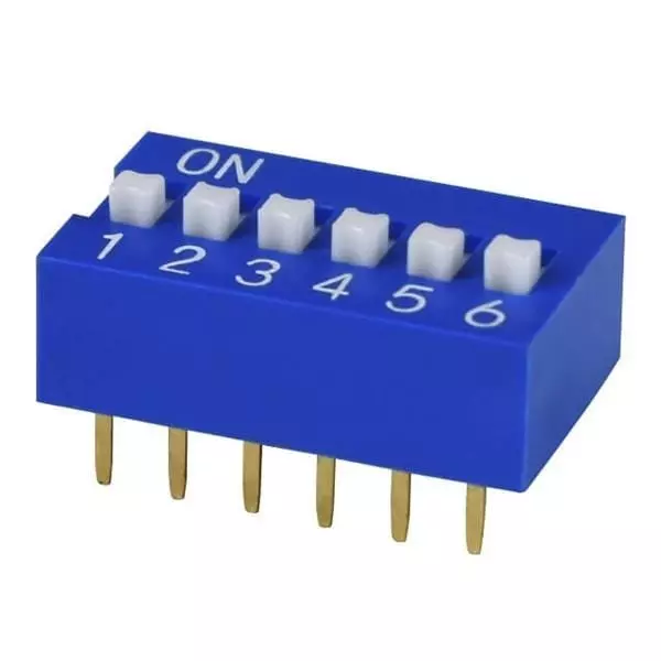 Same Sky DIP Switch Non-Illuminated SPST 25 mA 6 Position 24 V DC, DS01C-254-L-06BE