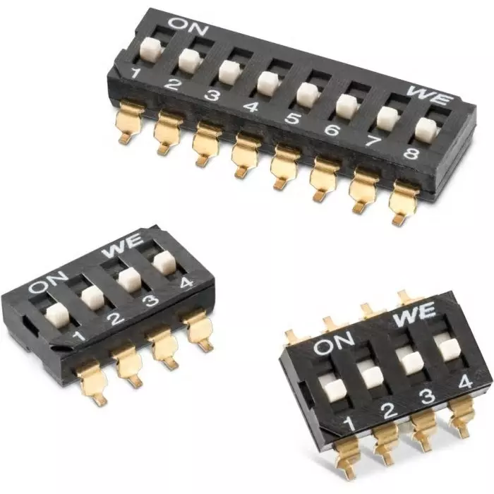 WURTH ELEKTRONIK 6 Way Surface Mount DIP Switch Raised Actuator, 418121270806 (Pack of 800)