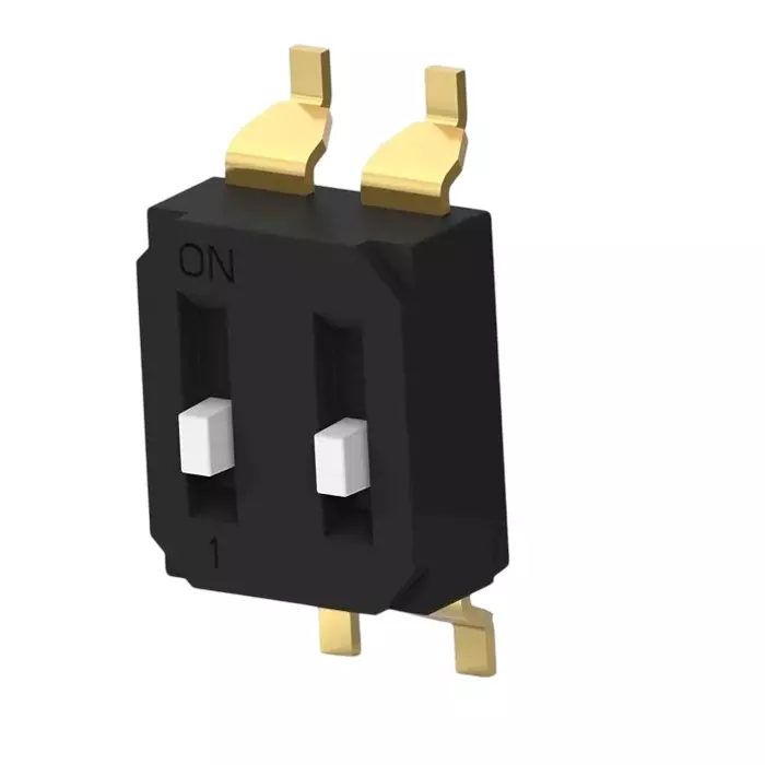 TE CONNECTIVITY 2 Way Surface Mount DIP Switch SPST Raised Actuator, EDS02SGNNTU04Q (Pack of 95)