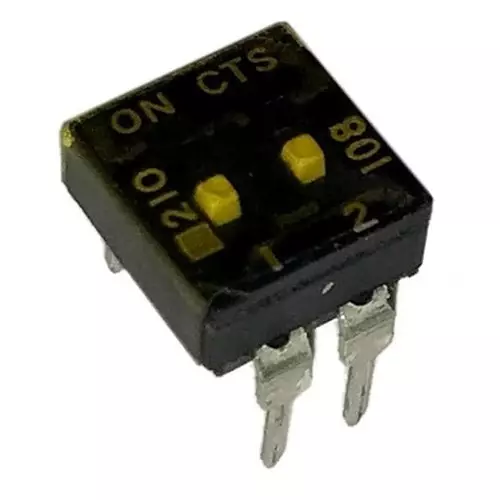 CTS 210 DIP Switch Non-Illuminated SPST 100 mA 2 Position 50 V DC, 210-2MSTFD