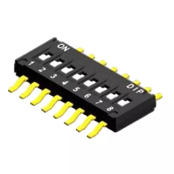 Diptronics DHNF Series DIP Switch Non-Illuminated SPST 25 mA 10 Position 24 V DC, DHNF-10F-T-V