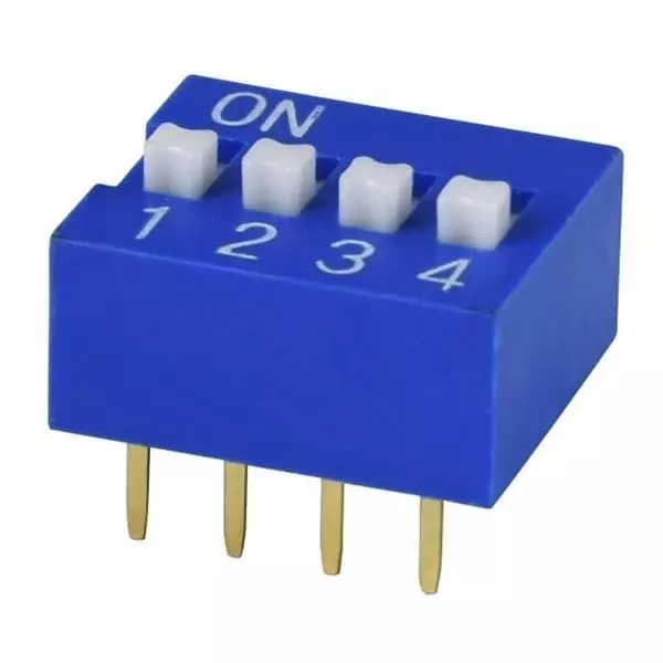 Same Sky DIP Switch Non-Illuminated SPST 25 mA 4 Position 24 V DC, DS01C-254-L-04BE