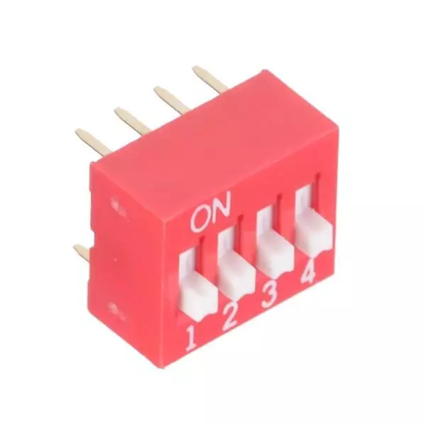APEM DIP Switch Non-Illuminated 4 Positions Spst 24 V, DS04T