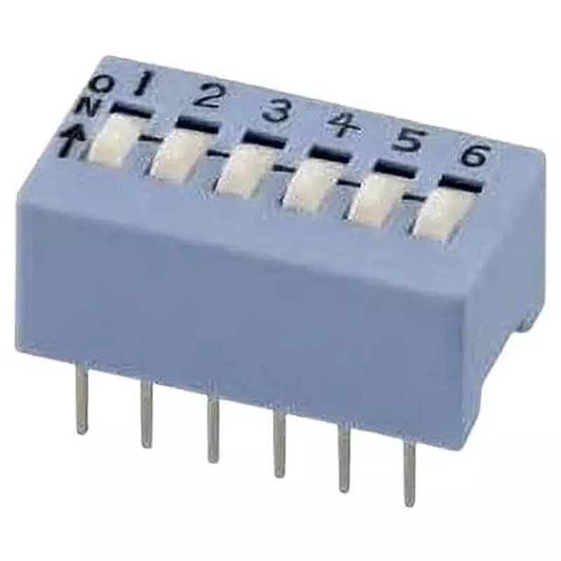 CTS 206 DIP Switch Non-Illuminated SPST 100 mA 6 Position 50 V DC, 206-6E