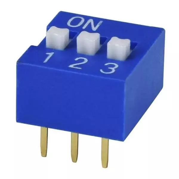 Same Sky DIP Switch Non-Illuminated SPST 25 mA 3 Position 24 V DC, DS01-254-S-03BE