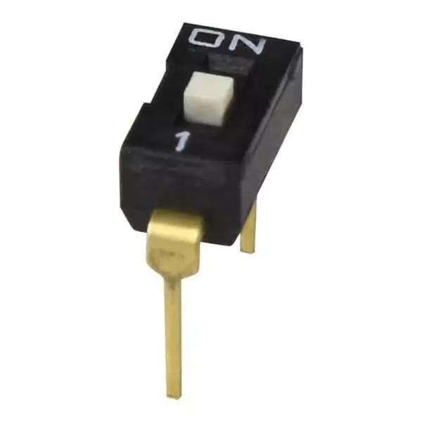 Same Sky DIP Switch Non-Illuminated SPST 25 mA 1 Position 24 V DC, DS04-254-1S-01BK