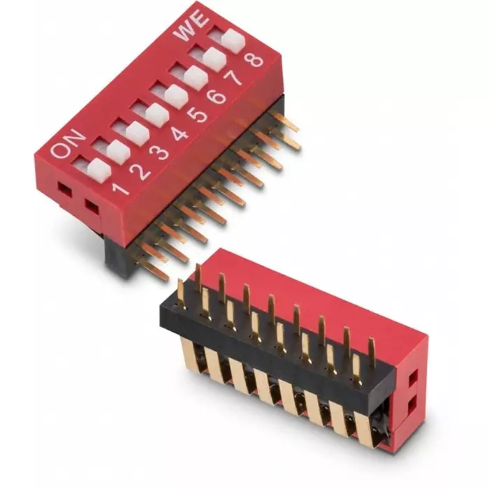 WURTH ELEKTRONIK 1 Way Through Hole DIP Switch SPST Raised Actuator, 418217270908A (Pack of 23)