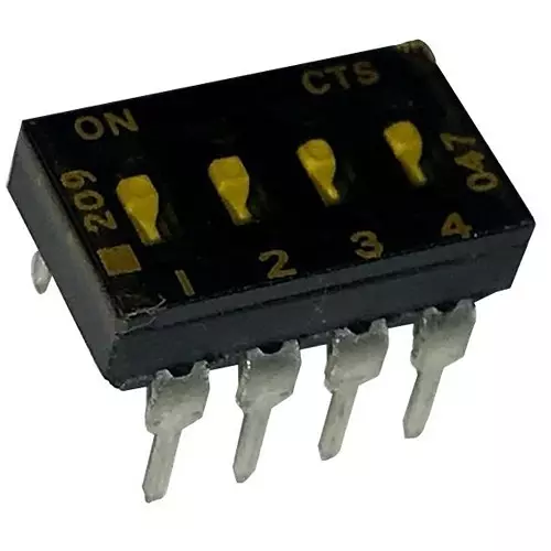 CTS 209 DIP Switch Non-Illuminated SPST 100 mA 4 Position 50 V DC, 209-4LPSTD