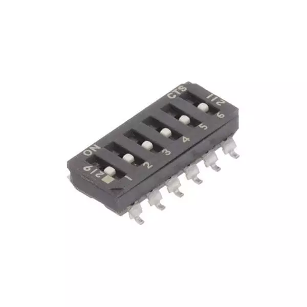 CTS 219 DIP Switch Non-Illuminated SPST 100 mA 20 V DC, 219-6LPSTF