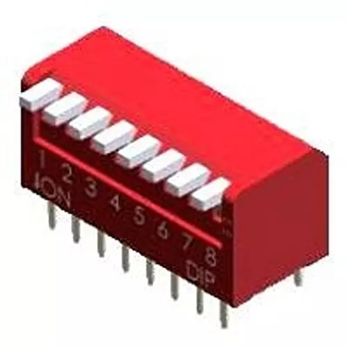 Diptronics NDP Series DIP Switch Non-Illuminated SPST 25 mA 6 Position 24 V DC, NDP-06V