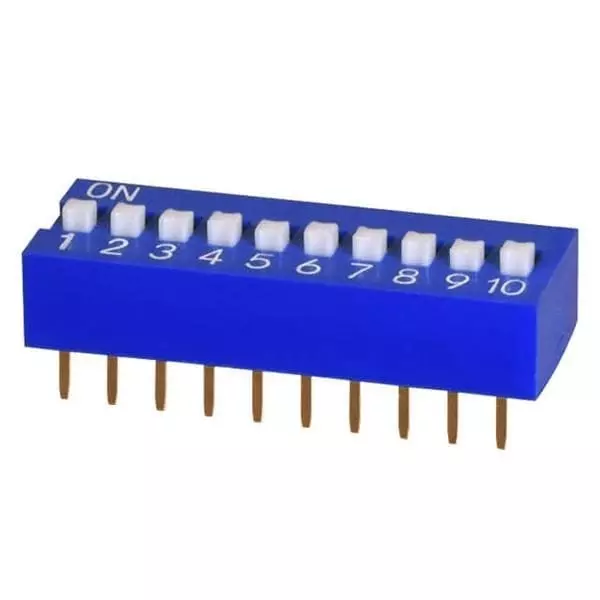Same Sky DIP Switch Non-Illuminated SPST 25 mA 10 Position 24 V DC, DS01C-254-L-10BE
