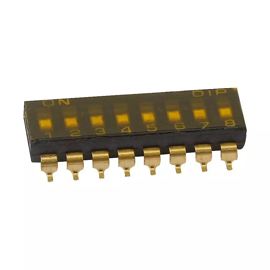 MULTICOMP PRO DIP Switch 8 Circuits SPST-NO 24 V DC, MCEMR-08-T-V