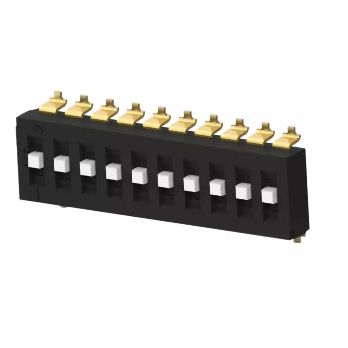 TE CONNECTIVITY 10 Way Surface Mount DIP Switch SPTT Raised Actuator, TDS10SGNNTR04 (Pack of 900)