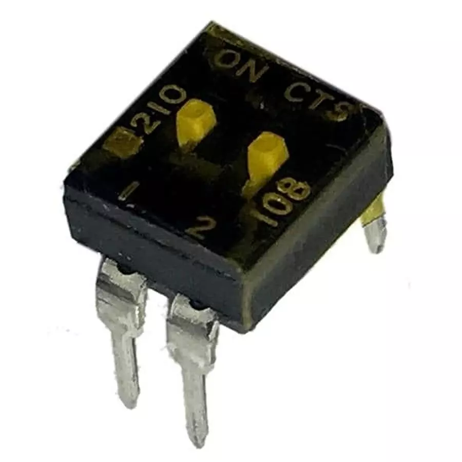CTS 210 DIP Switch Non-Illuminated SPST 100 mA 2 Position 50 V DC, 210-2MST