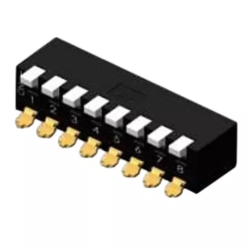 Diptronics DIP Switch Non-Illuminated SPST 25 mA 8 Position 24 V DC, NPM-08-V