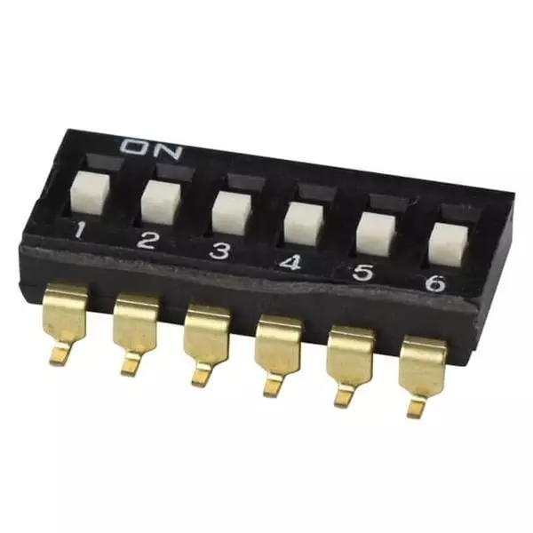 Same Sky DIP Switch Non-Illuminated SPST 25 mA 6 Position 24 V DC, DS04-254-1-06BK-SMT