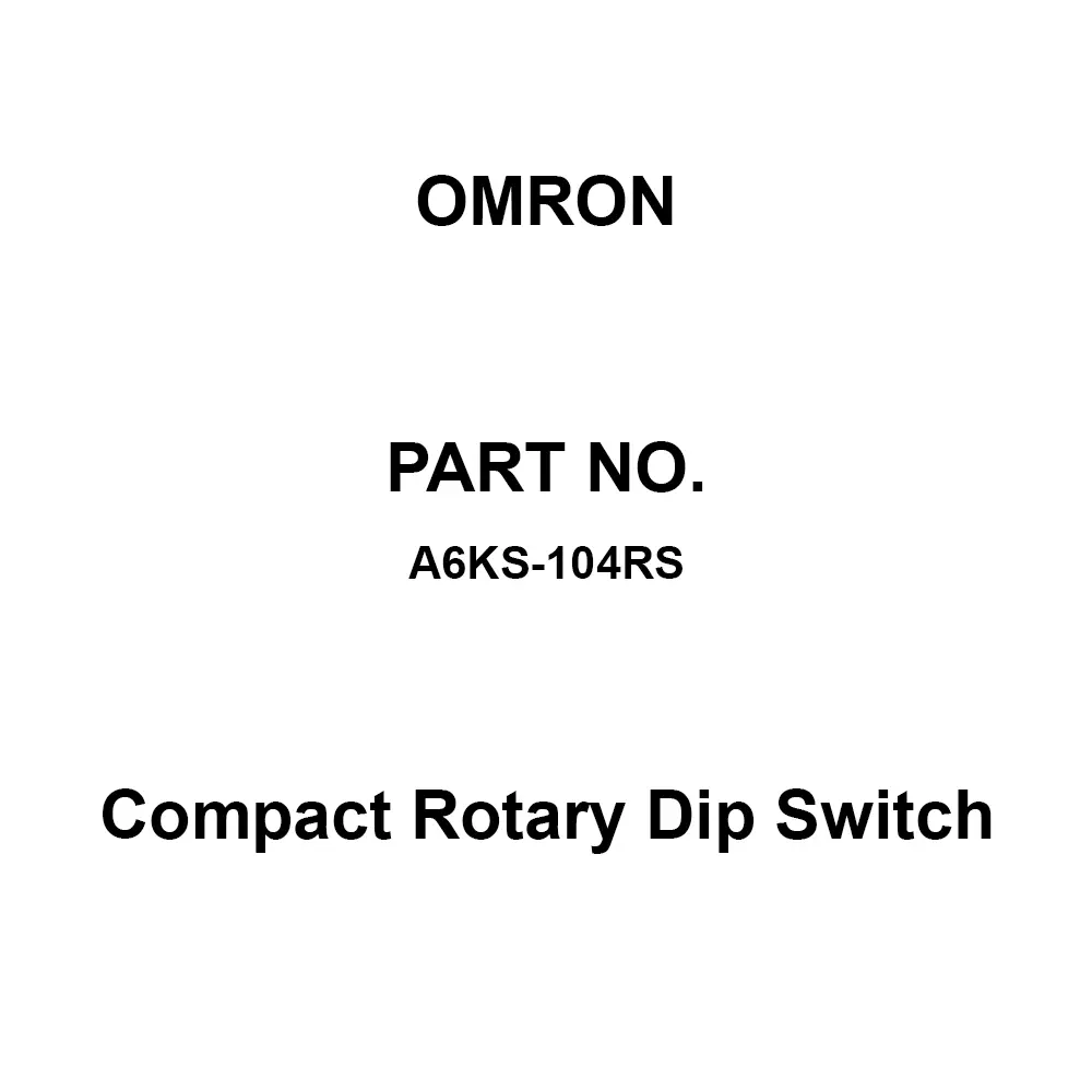 Omron Compact Rotary Dip Switch Top Operation Shaft Type, A6KS-104RS