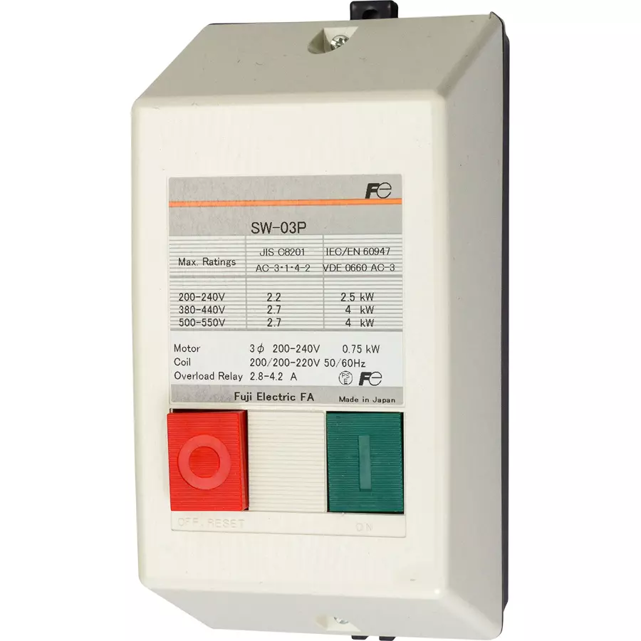 Fuji Electric 1a1b 0.4 kW AC 200 V Electromagnetic Switch With Push Button, SW-5-1P