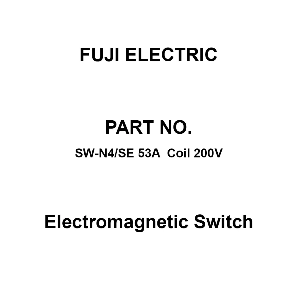 Fuji Electric Electromagnetic Switch Dual Contact, SW-N4/SE 53A Coil 200V