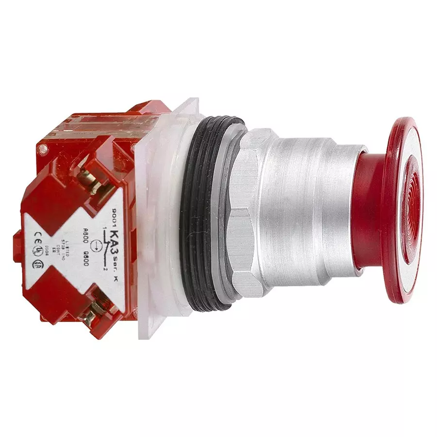 SCHNEIDER ELECTRIC Industrial Pushbutton Switches PB SWITCH, DPST-1NO/SPST-NC, 10A, 600V, 9001KR9RH13