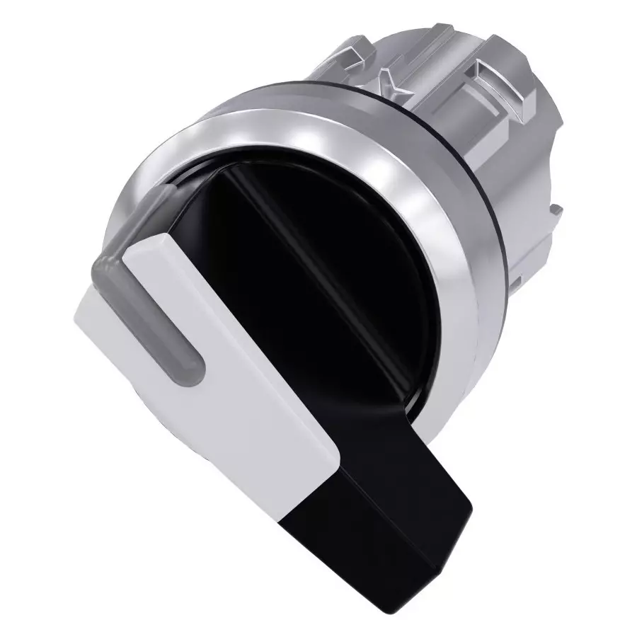 Siemens SIRIUS ACT 3SU10 Series 2 Position Selector Switch Head, 22mm Cutout, Black Handle, 3SU1052-2CF60-0AA0