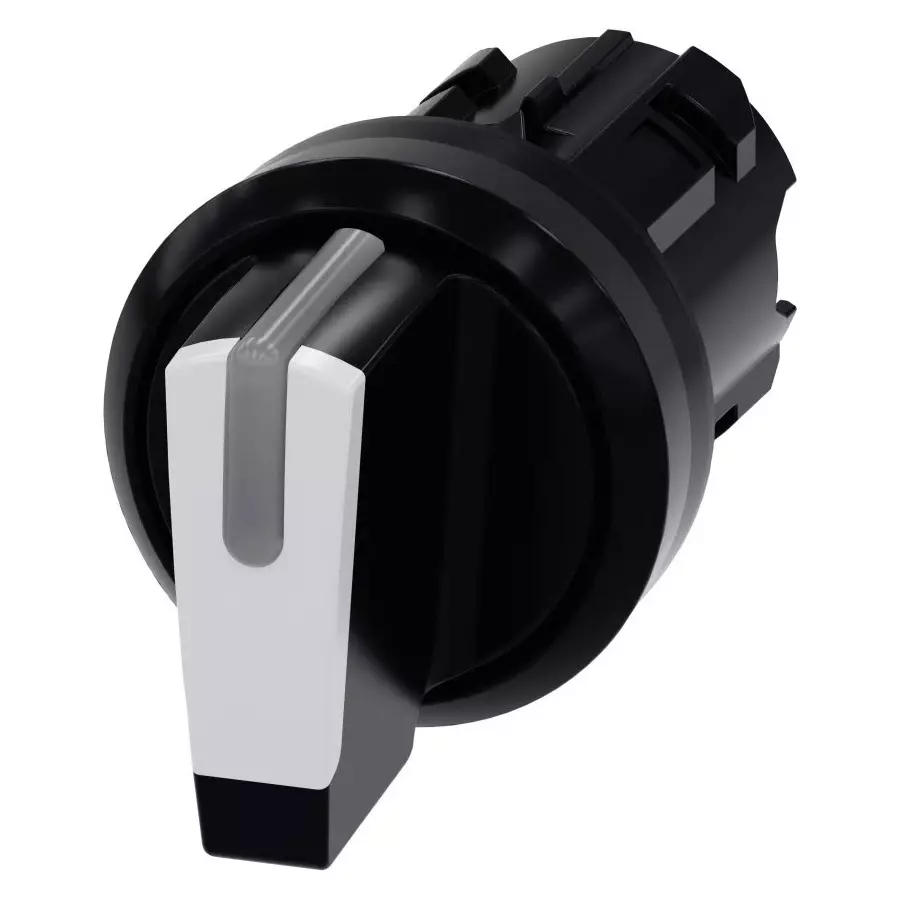 Siemens SIRIUS ACT 3SU10 Series 3 Position Selector Switch Head, 22mm Cutout, White Handle, 3SU1002-2BN60-0AA0