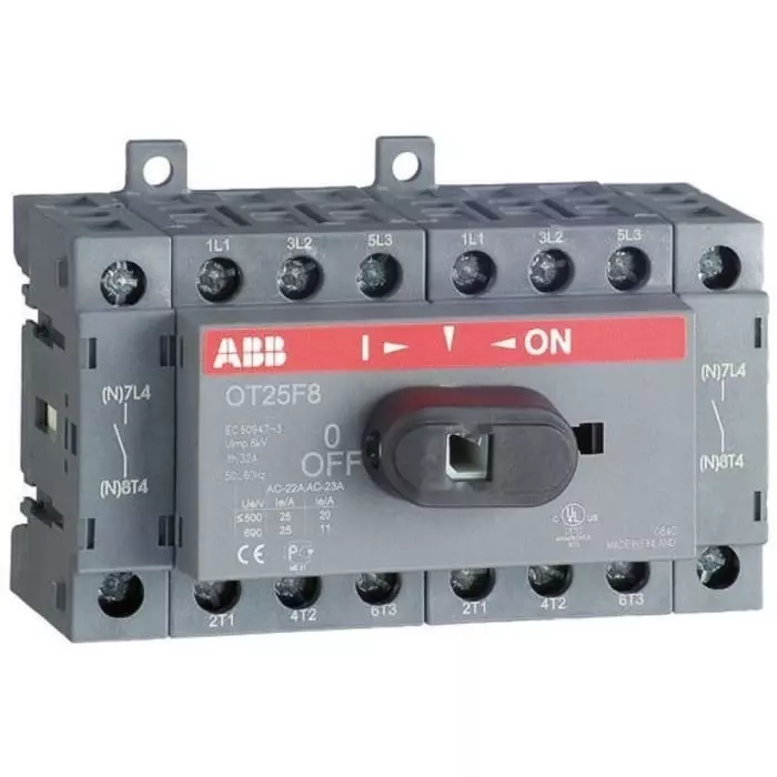 ABB 8P Pole Isolator Switch - 16A Maximum Current, 7.5kW Power Rating, IP20, OT16F81SCA104836R1001