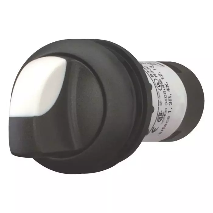 EATON Series C22 Series 3 Position Selector Switch Head, 22.5 mm Cutout, Black Handle, 121606 C22S-WK3-K20