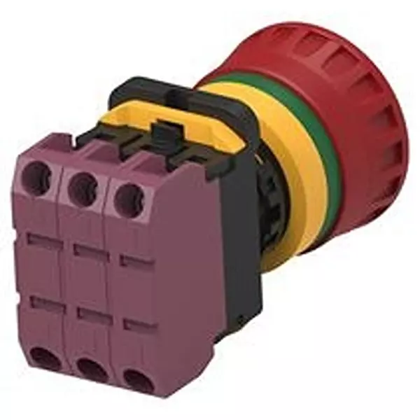 ALCOSWITCH - TE CONNECTIVITY E-STOP SWITCH, 3PST-NC, 10A, 24VAC, PBES22N03R