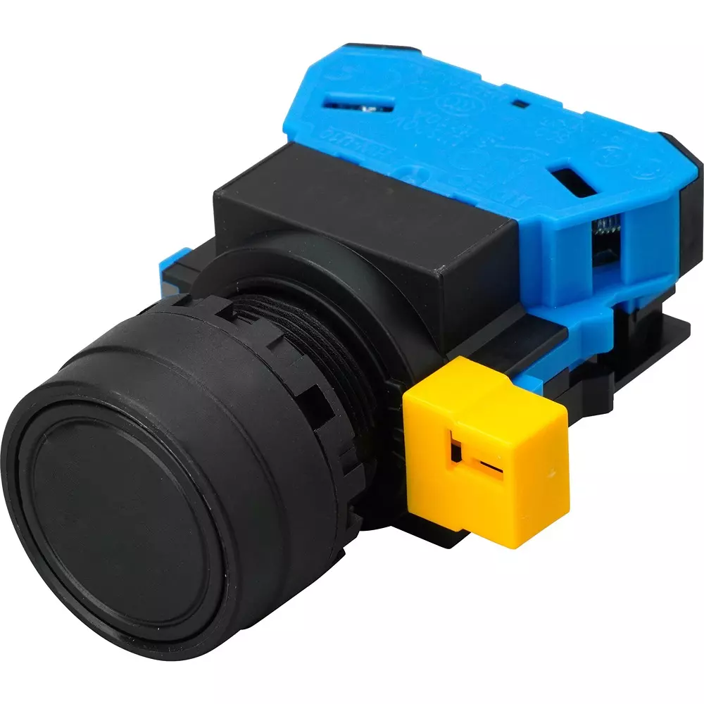 IDEC Hw Series Pushbutton Switch, Flat Type 1A Screw Terminal BlACk, Hw1B-M110B