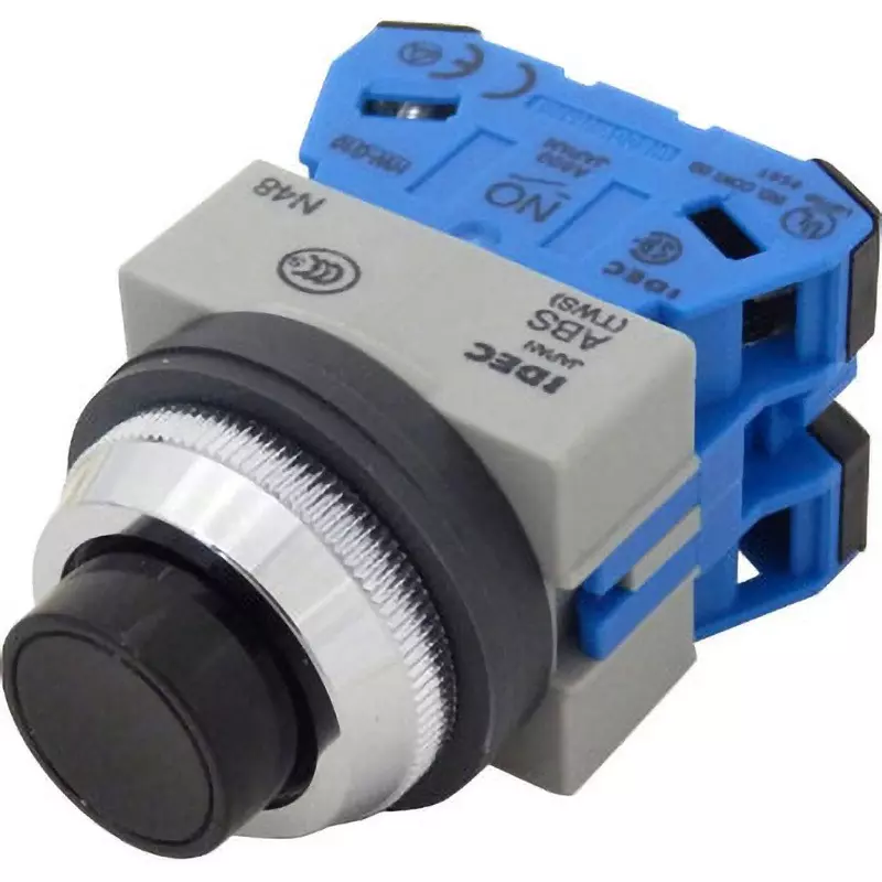 IDEC Diameter 25 Tws Series Push Button Switch (Protruding) 2A Screw Terminal BlACk, Abs220Nb
