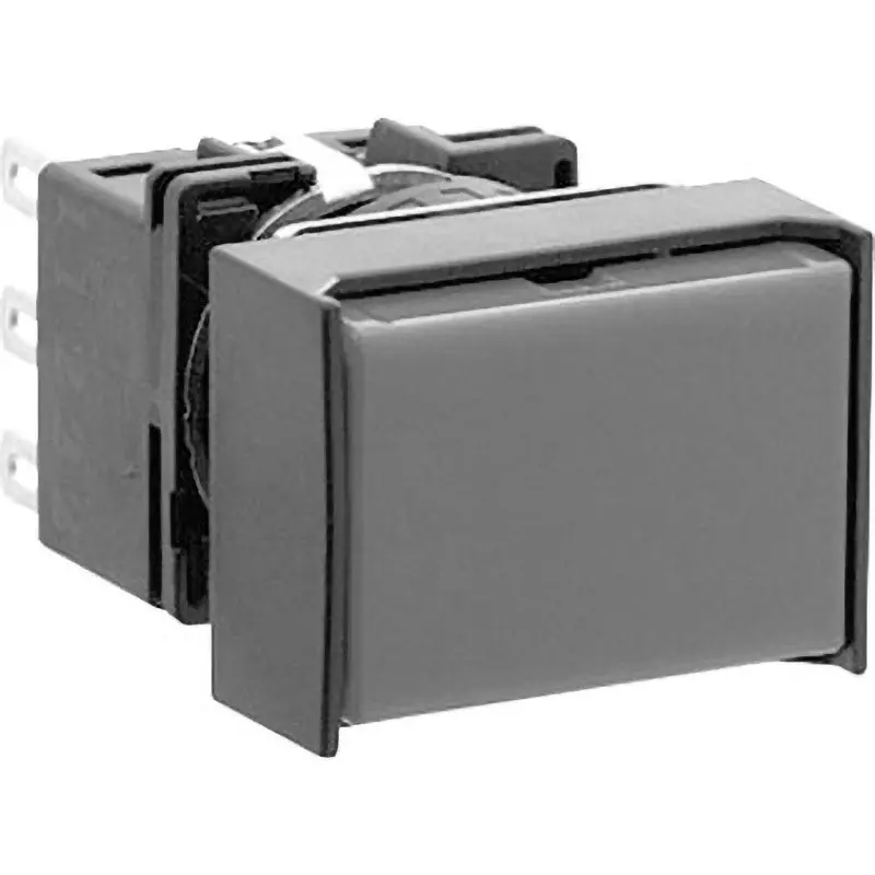 IDEC Lb Series Push Button Switch Long Square 24X18 Mm Bezel Silver ContACts, Lb3B-M1T6Lg