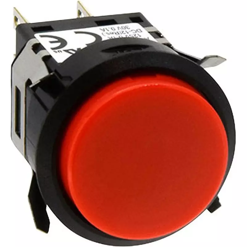 IDEC Ma Series Push Button Switch (Round) 1C Soldering Tab 110 Terminal Red, Ma8B-M119R