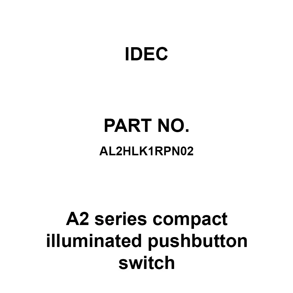 IDEC A2 Series compact illuminated pushbutton switch Lens Unit, AL2HLK1RPN02 (Pack of 2 Pcs)