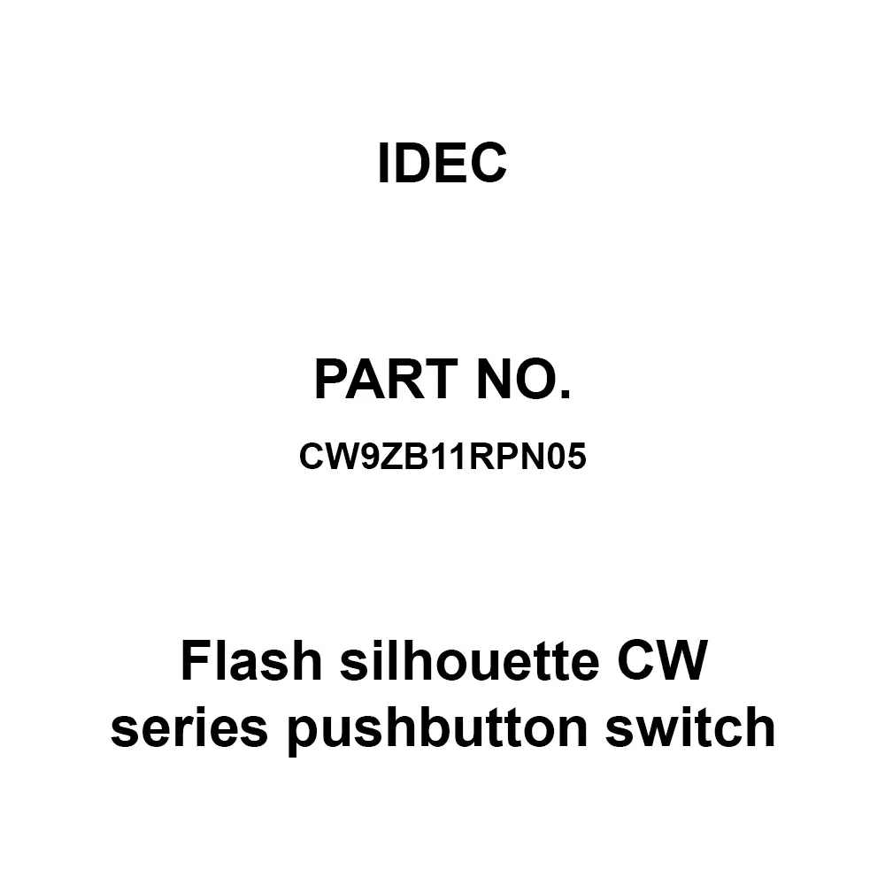 IDEC Flash silhouette CW Series pushbutton switch Button Polyarylate Resin, CW9ZB11RPN05 (Pack of 5 Pcs)
