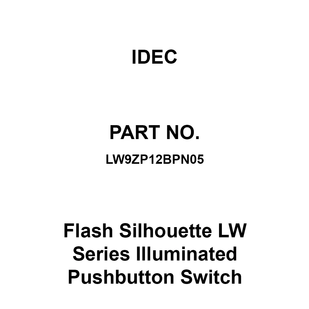 IDEC Flash Silhouette LW Series Illuminated Pushbutton Switch Name Plate Acrylic Resin, LW9ZP12BPN05 (Pack of 5 Pcs)
