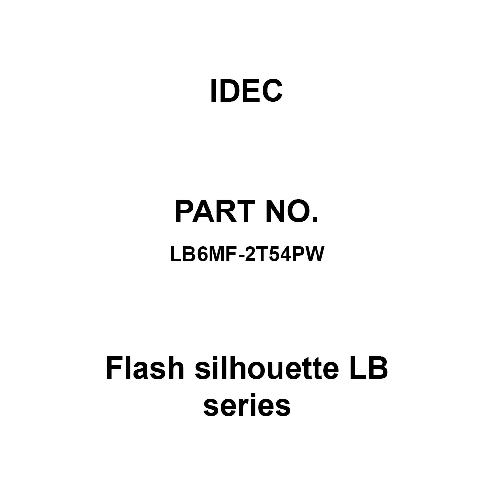 IDEC Flash silhouette LB Series 1C Soldering Tab Terminal, LB6MF-2T54PW