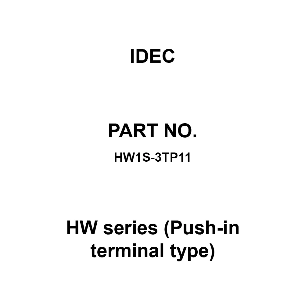 IDEC HW Series (Push-in terminal type) 1A1B Push-In Type 600 V, HW1S-3TP11