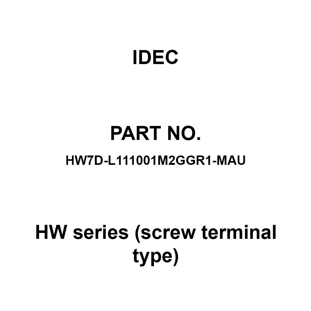 IDEC HW Series (screw terminal type) 2-Point Push Button Switch (With Indicator Light), HW7D-L111001M2GGR1-MAU