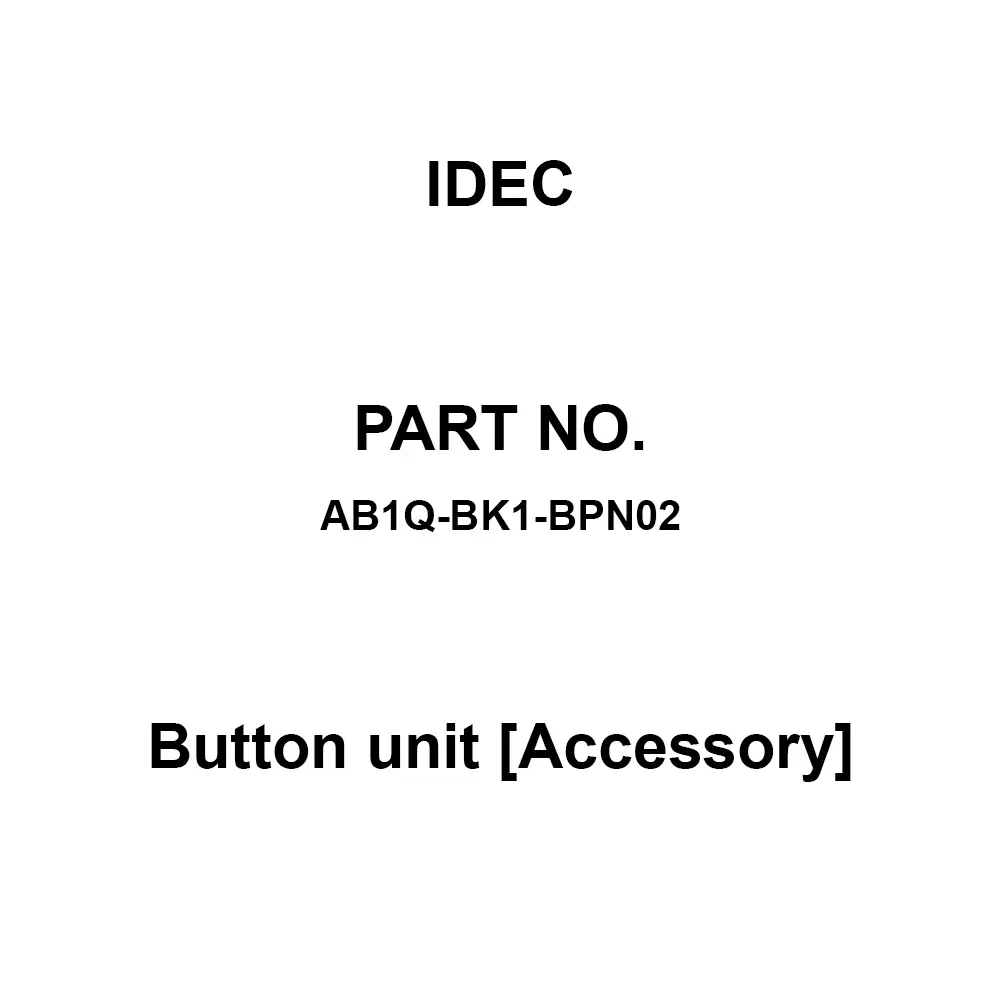 IDEC Button Unit Accessory ⌀10.2xL17 mm Outer Dia. Black (B) Square, AB1Q-BK1-BPN02 (Set of 2 Pcs)
