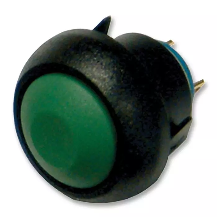 APEM SWITCH, SPNO, ROUND, GREEN, IBR3SAD3