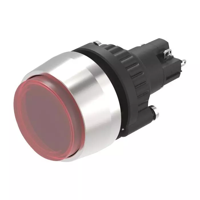 EAO PB SWITCH, SPST, 5A, 250VAC, RED, PANEL, K14-131.121051