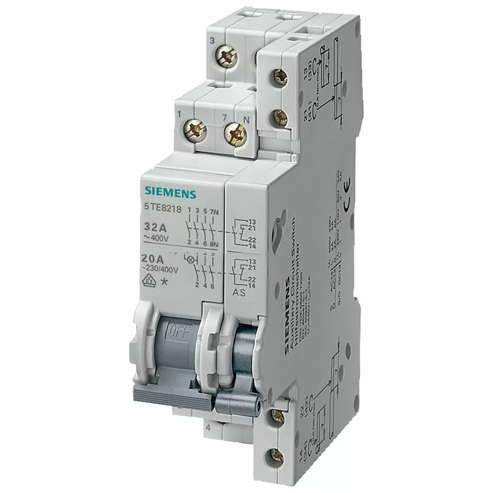 Siemens 3P Pole Non-Fused Switch Disconnector - 20A Maximum Current, 5TE8118