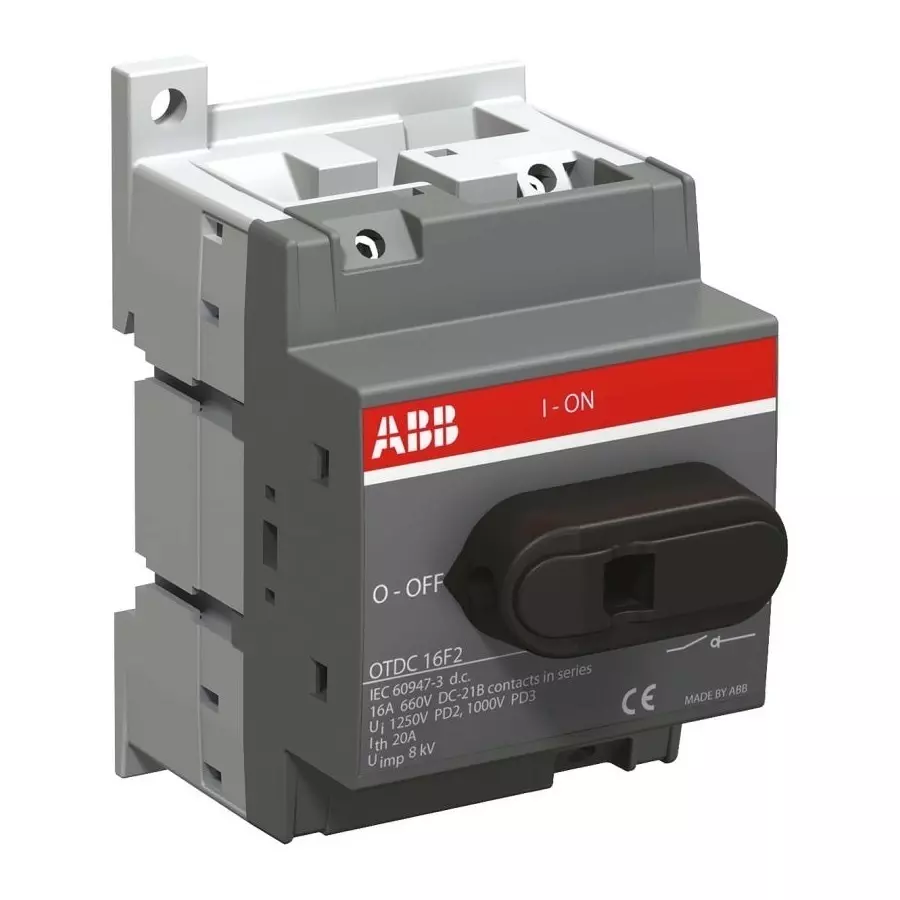 ABB 2P Pole Base Mounting Isolator Switch - 16A Maximum Current, IP20, OTDC16F21SCA121454R1001