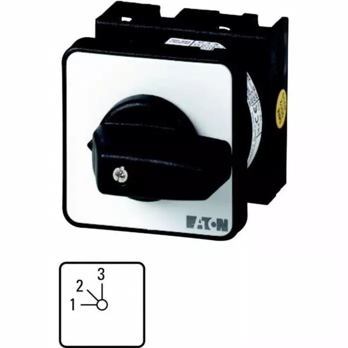 EATON 2P 2 Position 45° Multi Step Cam Switch, 690 V (Volts), 20A, Toggle Actuator, 012954 T0-3-15137/EZ
