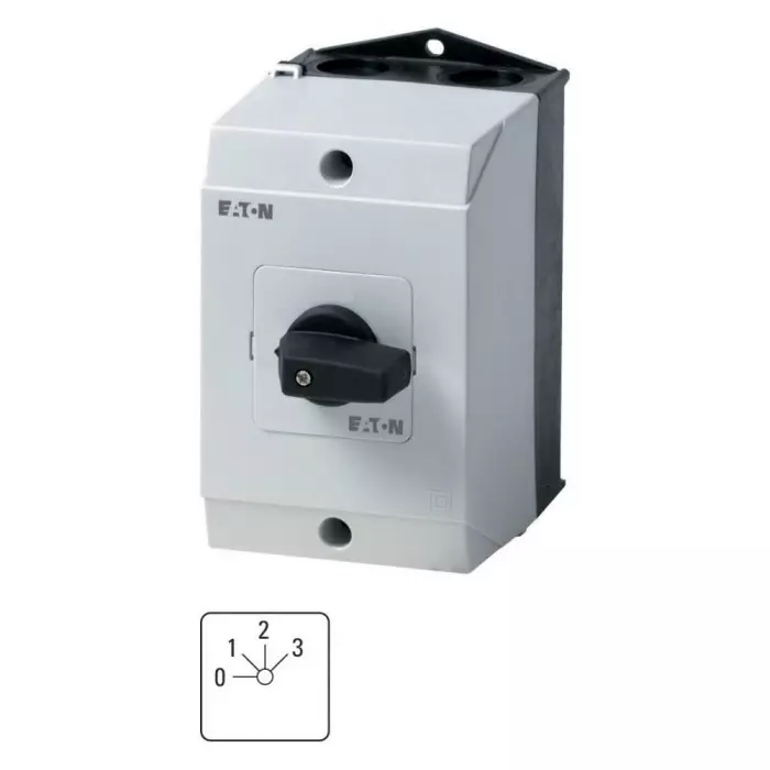 EATON 3P 3 Position 45° Rotary Cam Switch, 690 V AC, 32A, Short Thumb Grip Actuator, 221115 T3-2-8316/I2