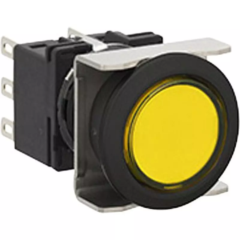 IDEC Pushbuttons Spdt B 50 Mω Or Less (Initial Value) Φ22 Mm Bezel Yellow, Lb6B-M1T5Ly